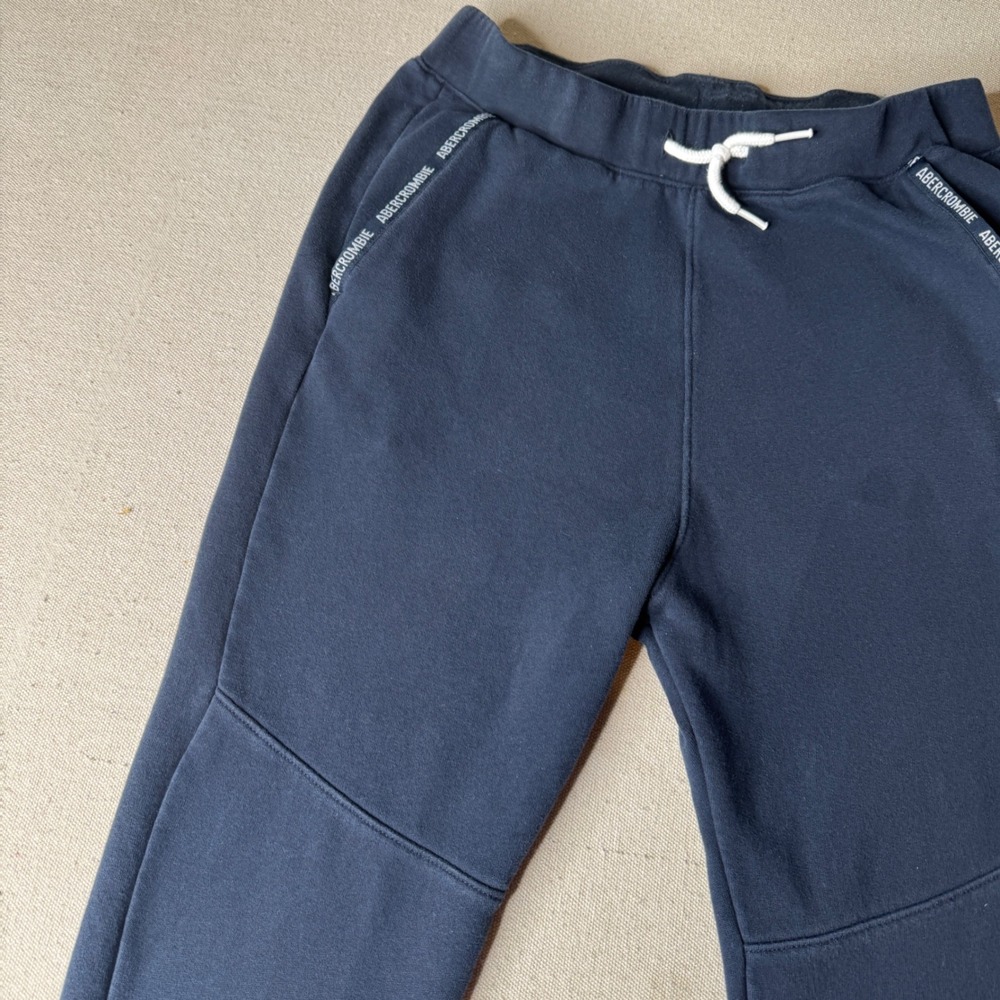 Abercrombie Kids Navy Blue Logo Tape Jogger Sweatpants Size 15/16 Boys